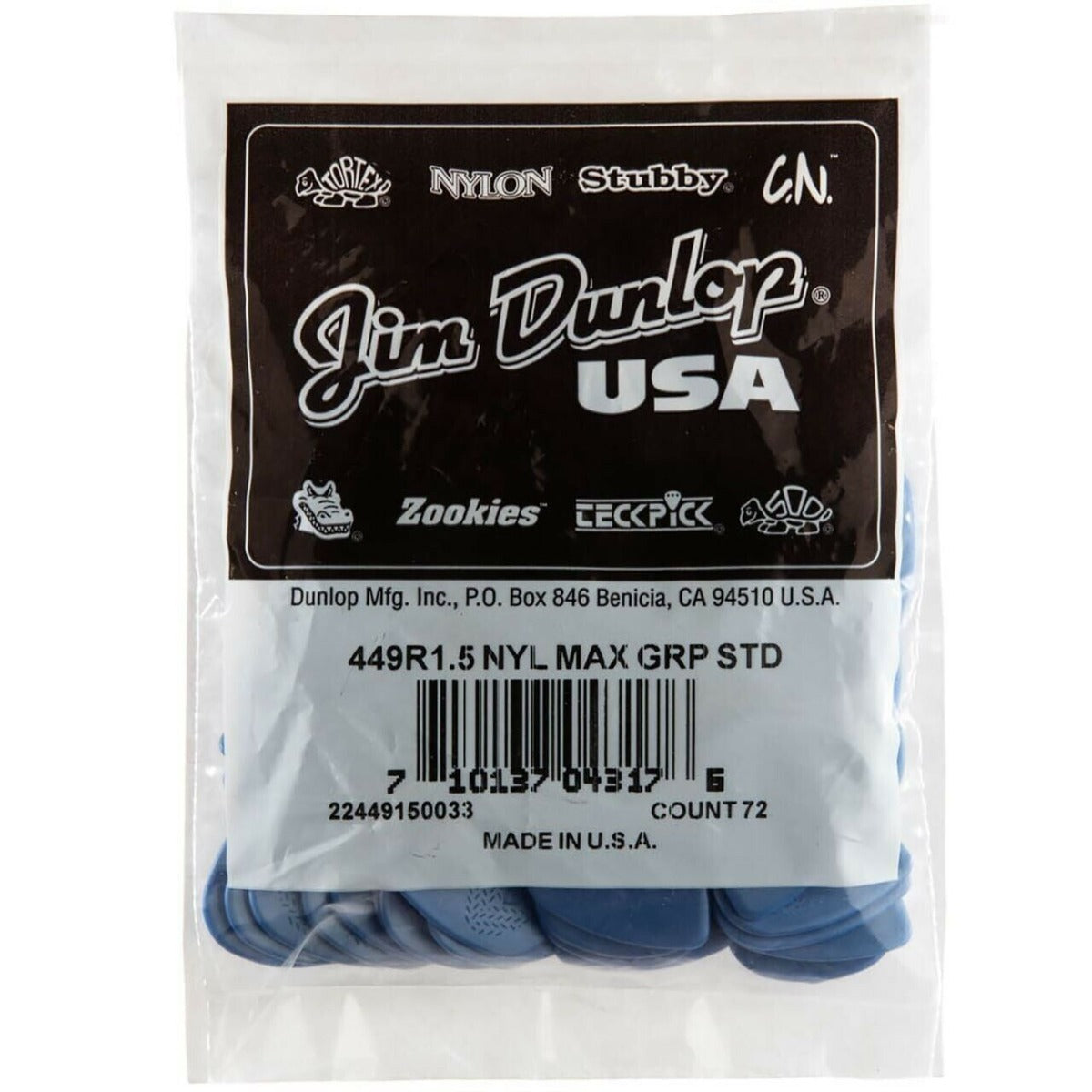 Jim Dunlop Max Grip Nylon 1.5 - 72 Pack