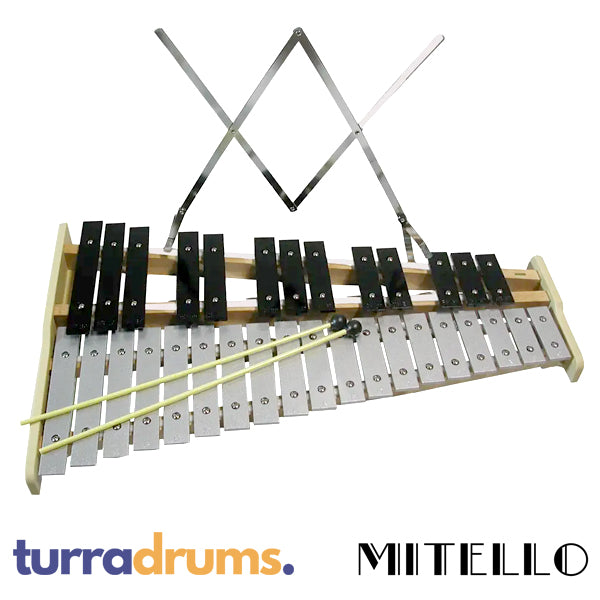 Mitello ED562 32-Note Deluxe Chromatic Glockenspiel with Cast Bars F5-C8
