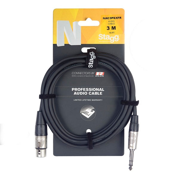 Stagg Audio Cable N Series (1/4" TRS-M to XLR-F) - 3m