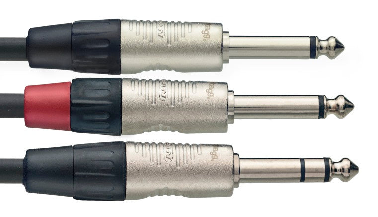Stagg Y Cable 1/4" TRSM to Dual 1/4" TS (M) - 3m