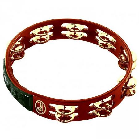 Pearl PTH-10B 10" Wood Tambourine with Stainless Brass Jingles - Black