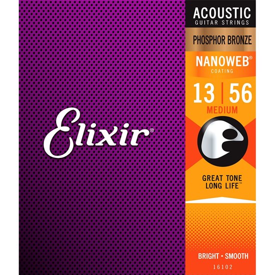 Elixir Nanoweb Acoustic Phosphor Bronze Medium - 13-56