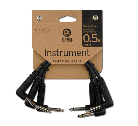 Planet Waves Instrument Patch Cable 6-Inch - 3 Pack