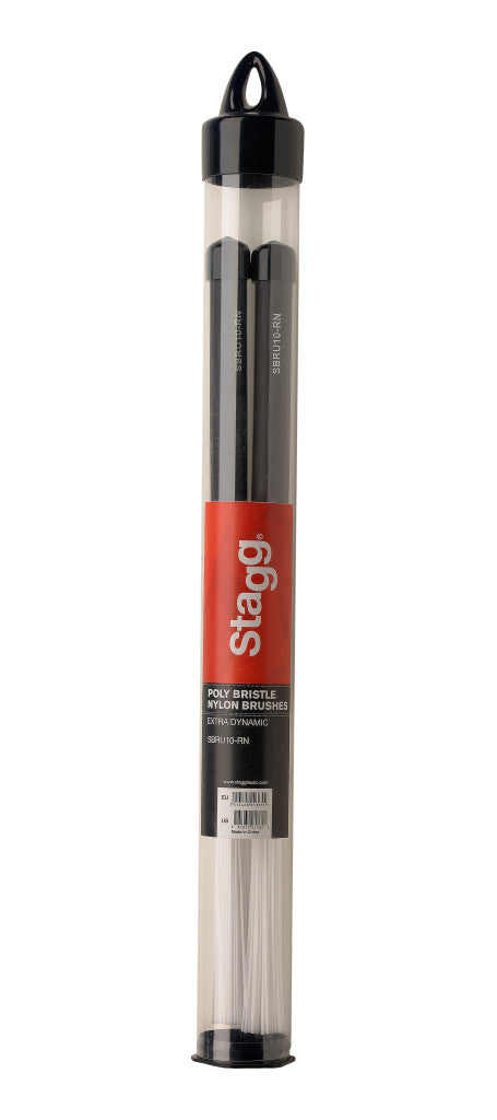 Stagg Polybristle Nylon Brushes with Black Rubber Handle Grip