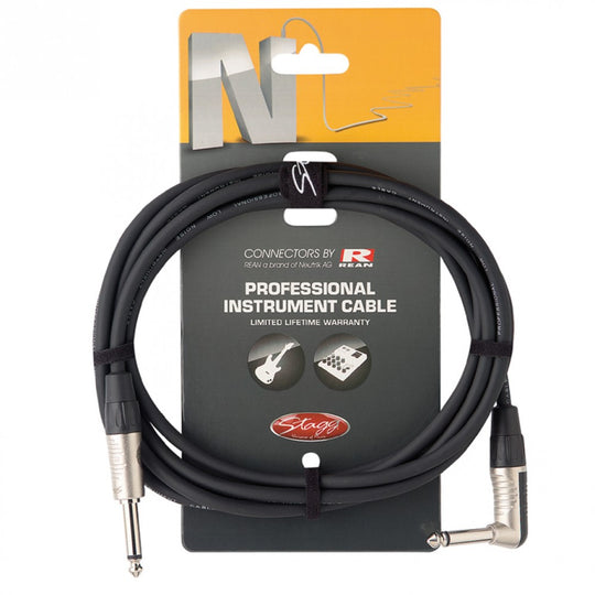 Stagg Instrument Cable Straight to RA (3m) NGC3PLR