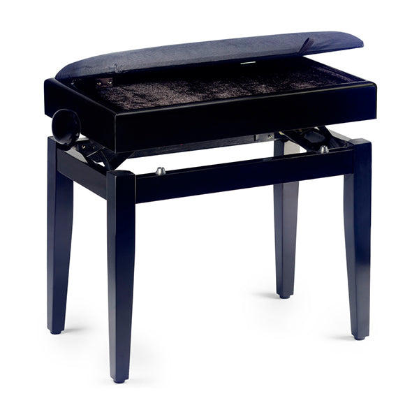 Stagg Piano Stool with Storage Compartment Matt Black