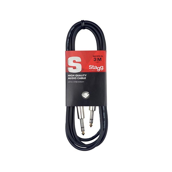 Stagg  Audio Cable  TRS 1/4" - TRS 1/4" 3 Meter SAC3PS DL