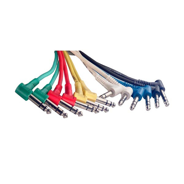 Stagg  Stereo Patch Cable 60cm,  L-shaped TRS plugs - 6pk