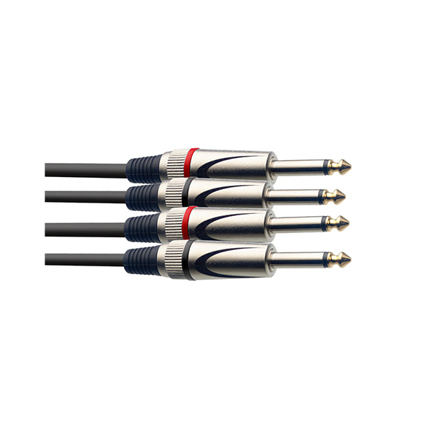 Stagg Twin Cable 3m - 2 x 1/4" jack  to 2 x 1/4" Jack