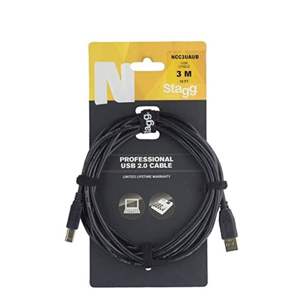 Stagg USB-A to USB-B Cable 3 Metres - NCC3UAUB