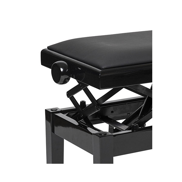 Stagg High gloss black piano bench hydraulic PBH390