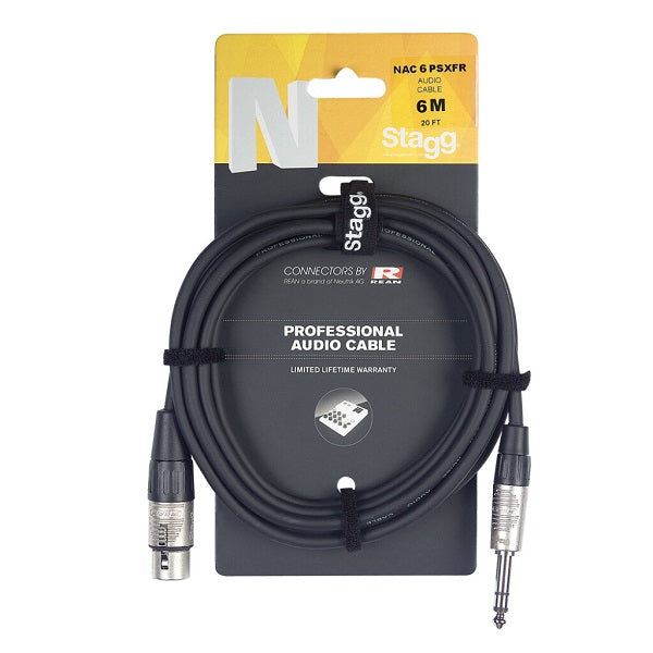 Stagg NAC6PSXFR Audio Cable 1/4" TRSM to XLRF - 6m