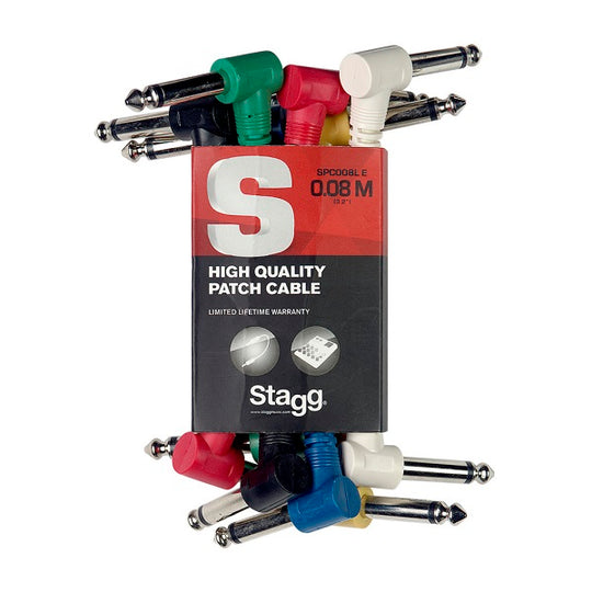 Stagg Instrument Patch Cable (8cm) 6pk SPC008L E