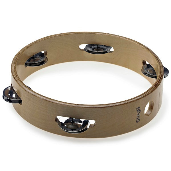 Stagg 8" Headless Wooden Tambourine - Single Row of Jingles