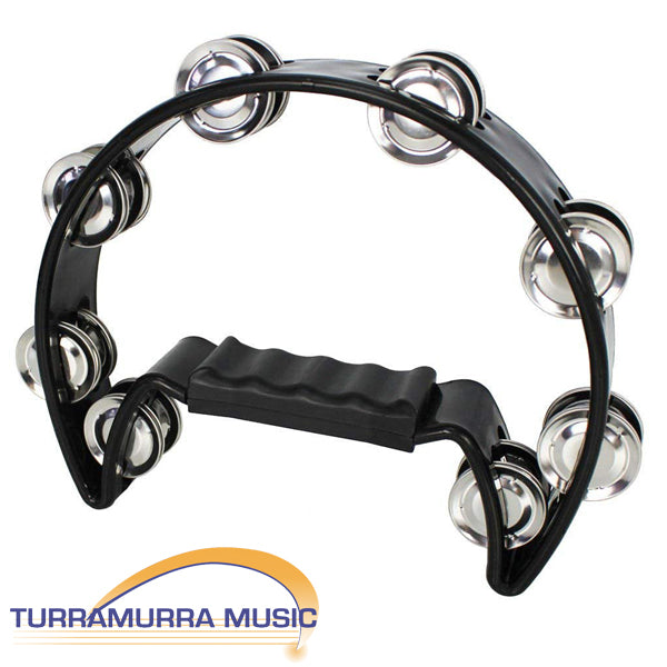 Stagg Cutaway Tambourine with 16 Jingles - Black