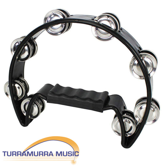 Stagg Cutaway Tambourine with 16 Jingles - Black