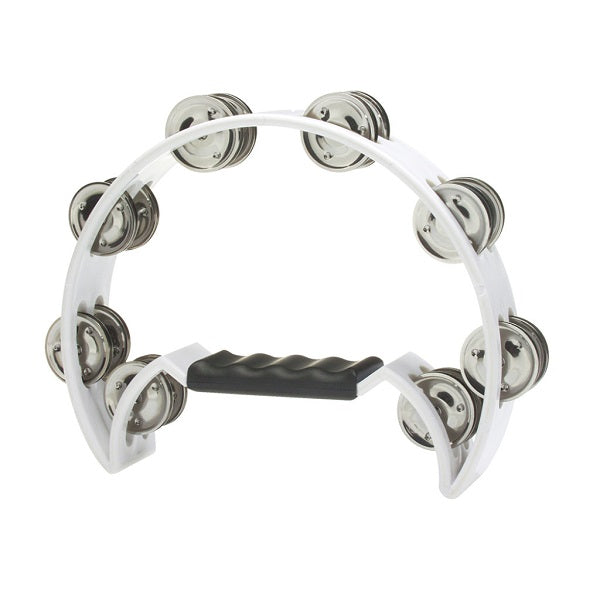 Stagg Cutaway Tambourine with 16 Jingles - White