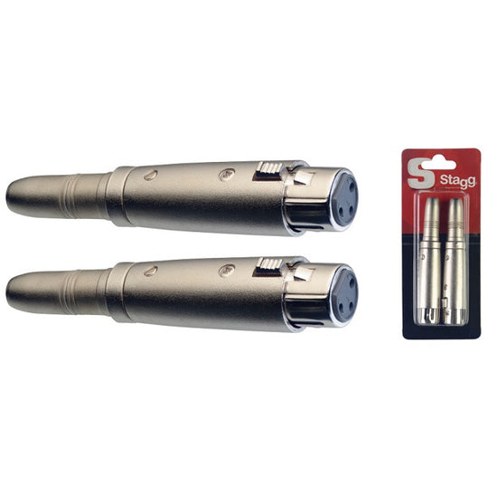 Stagg XLR Adaptor 2-Pack 1/4" TRS-F to XLR-F AC-XFPFH