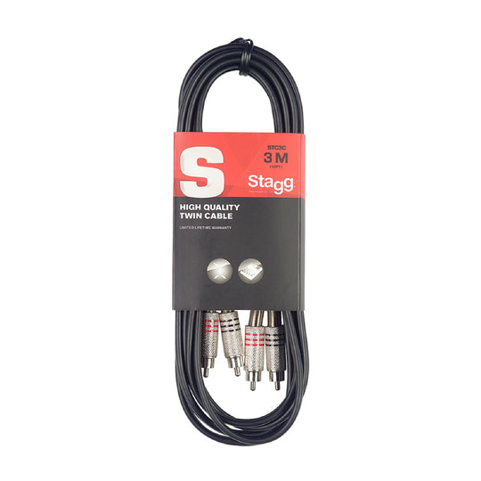 Stagg Twin Cable RCA to RCA (3m) STC3C
