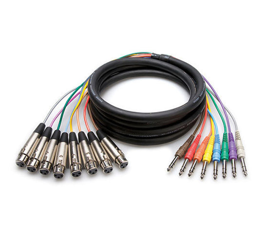 Hosa STX805F 8-way XLRF to 1/4 Inch TRS Balanced Snake 5m