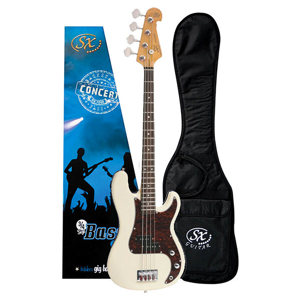 SX VEP34 Short Scale Bass - White