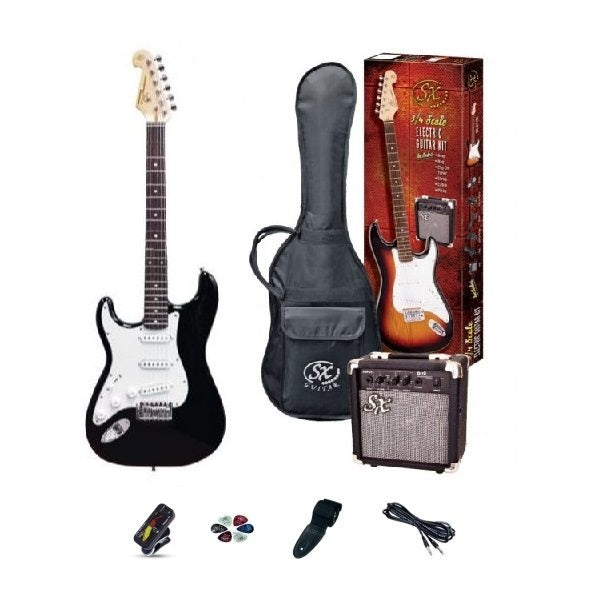 SX 4/4 Left-Handed Electric Guitar Pack - Black