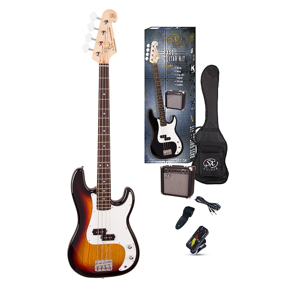 SX 3/4 Bass Guitar Pack with SX Amp (Sunburst)